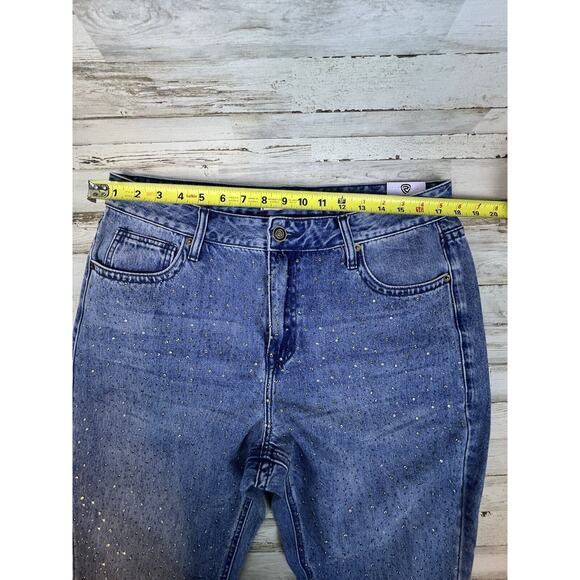 Rock & Roll Denim Cowgirl® 32x27 Straight Cropped High Rise Sequined Front NWT - Picture 12 of 16